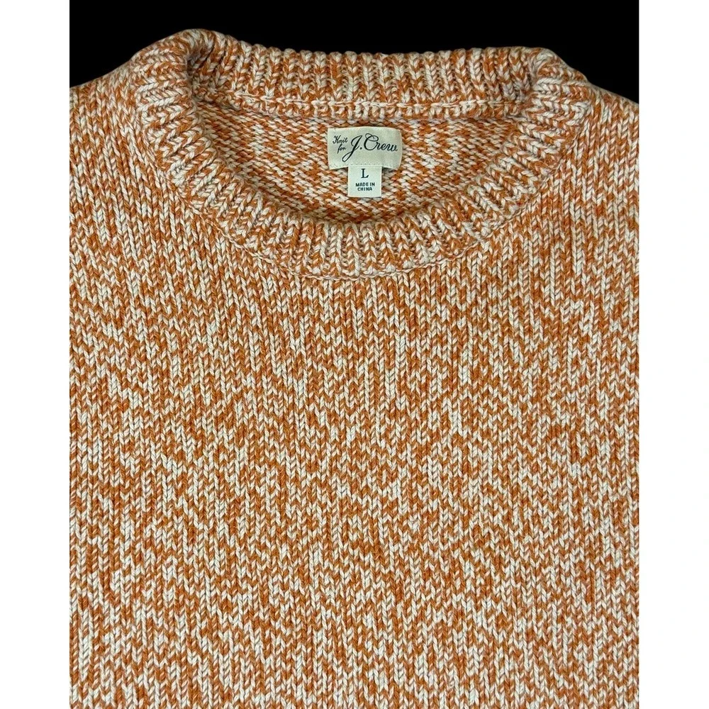 J.Crew Cable Knit Heritage Cotton Shaker Stitch Crewneck Fisherman Sweater Large